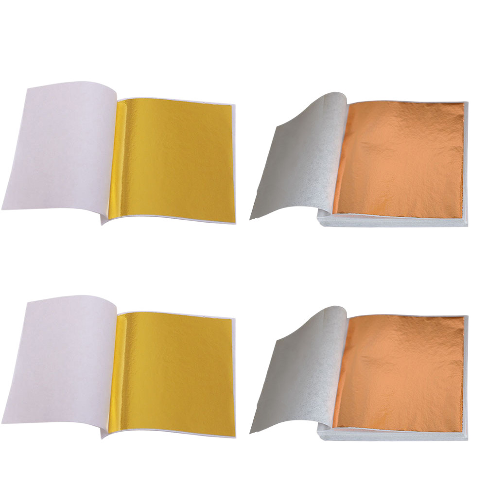 Art Craft With Paper - 200 ورقة من ورق الذهب الذهبي