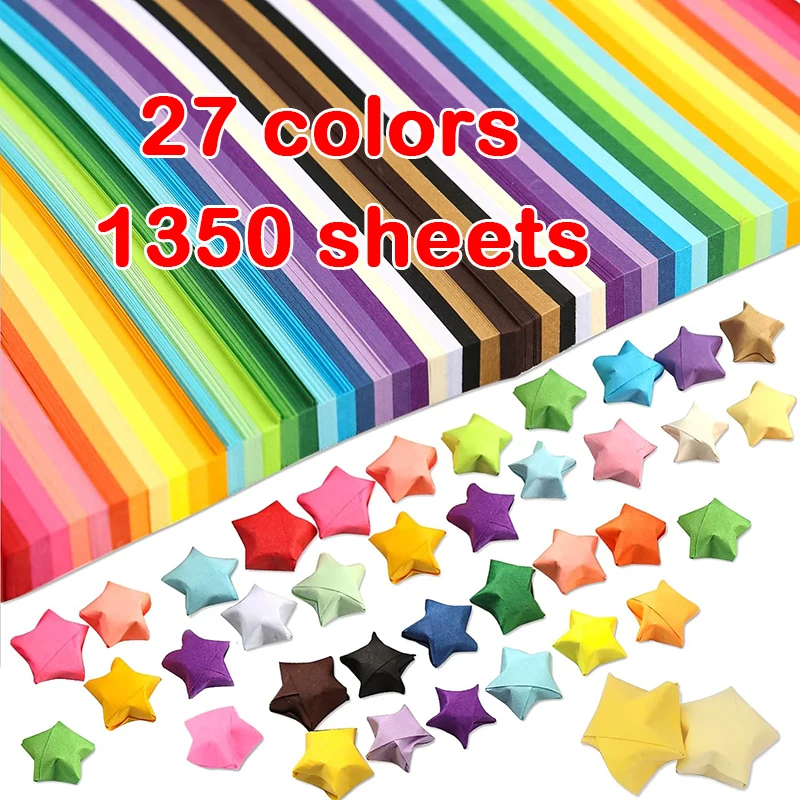Quilling Paper Strips - 1350 ورقة ستار اوريغامي ورقة ستار