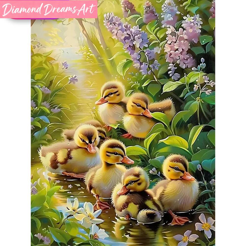 Art Craft Duck - لوحة ماسية خماسية الأبعاد بدون إطار،