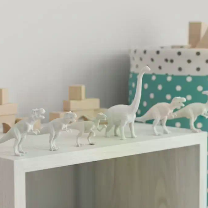 Dinosaur And Craft - مجموعة ألعاب ديناصورات بيضاء قابلة للرسم