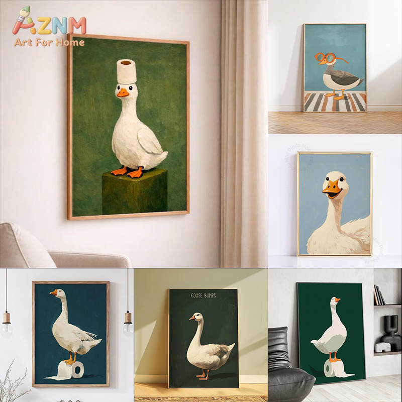Art Craft Duck - AZNM ملصق حائط للحمام بتصميم بطة