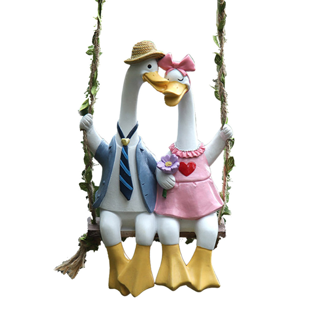 Art Craft Duck - تمثال زوج بط متأرجح، تمثال بط
