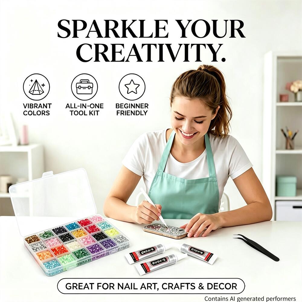 Art Craft Glue - مجموعة أحجار الراين الراتنجية متعددة الألوان