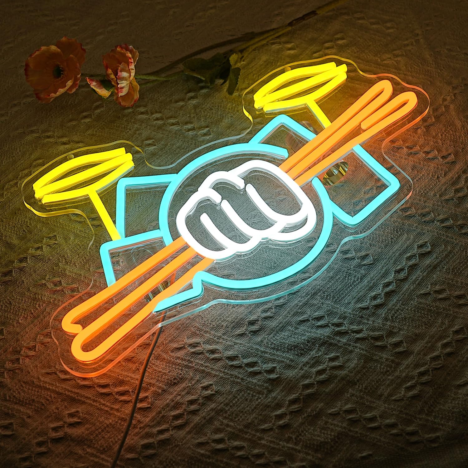 لافتة نيون على شكل طقم طبول تع - مراجعة Art Craft Home وسعره