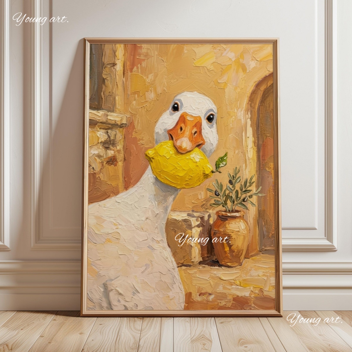 لوحة قماشية لبطة مرحة تحمل ملع - مراجعة Art Craft Duck وسعره